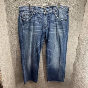 7 For All Mankind Mens 40 (42x28) Austyn Blue Jeans Relaxed Straight 100% Cotton